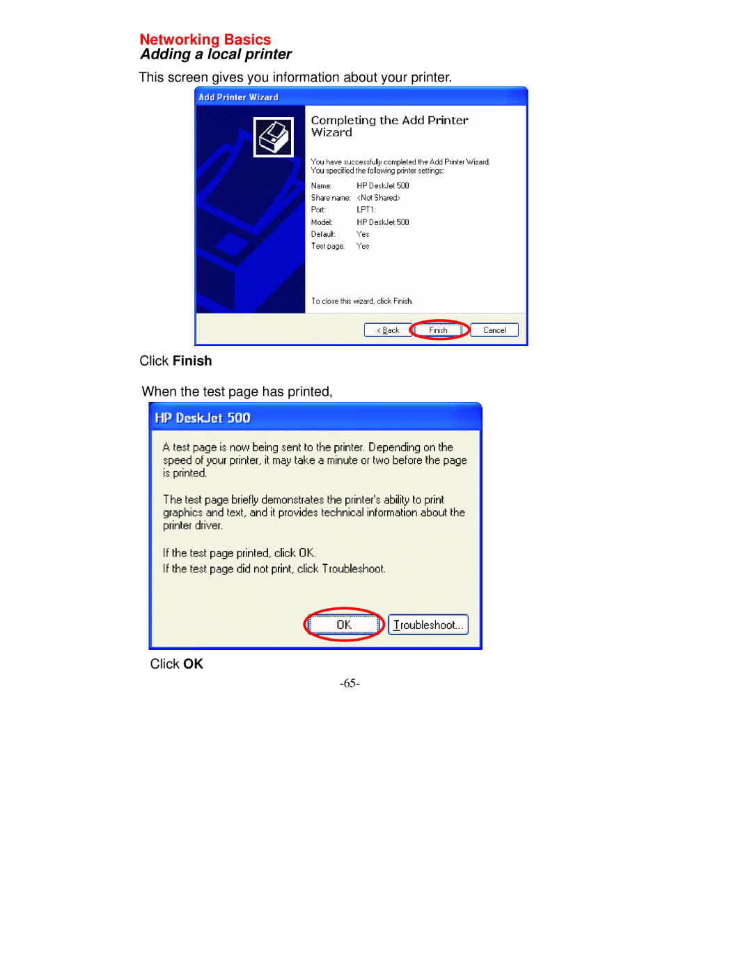 D-Link VDI-604 manual Adding a local printer 