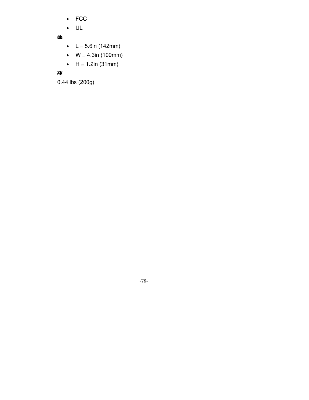 D-Link VDI-604 manual Dimensions, Weight 