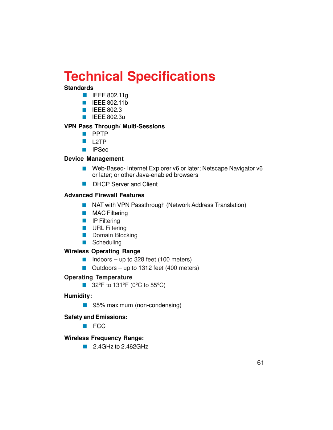 D-Link VDI-624 manual Technical Specifications, Device Management 