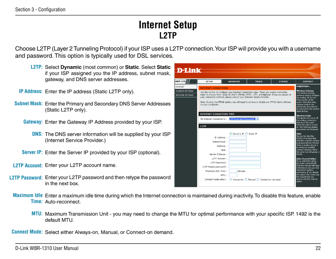 D-Link WBR-1310 manual L2TP 