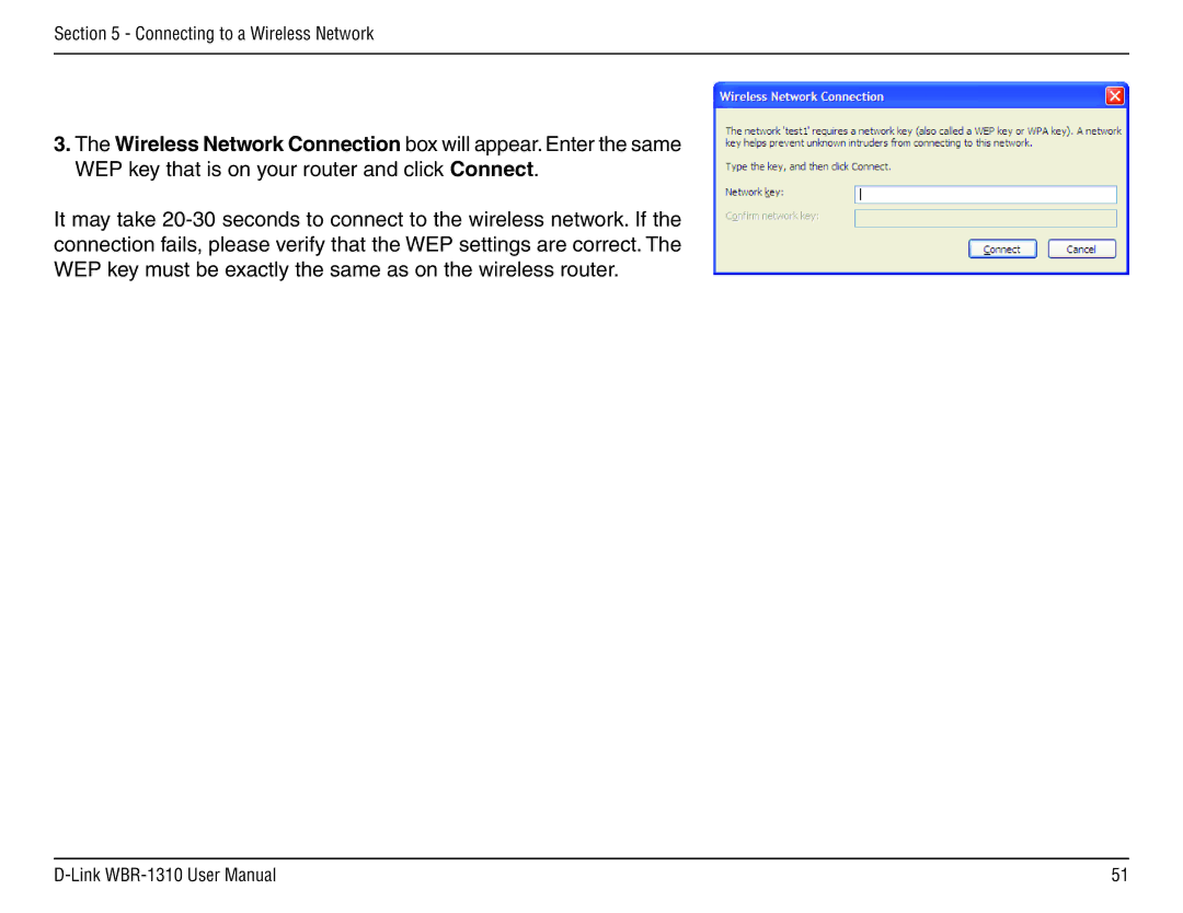 D-Link WBR-1310 manual Connecting to a Wireless Network 