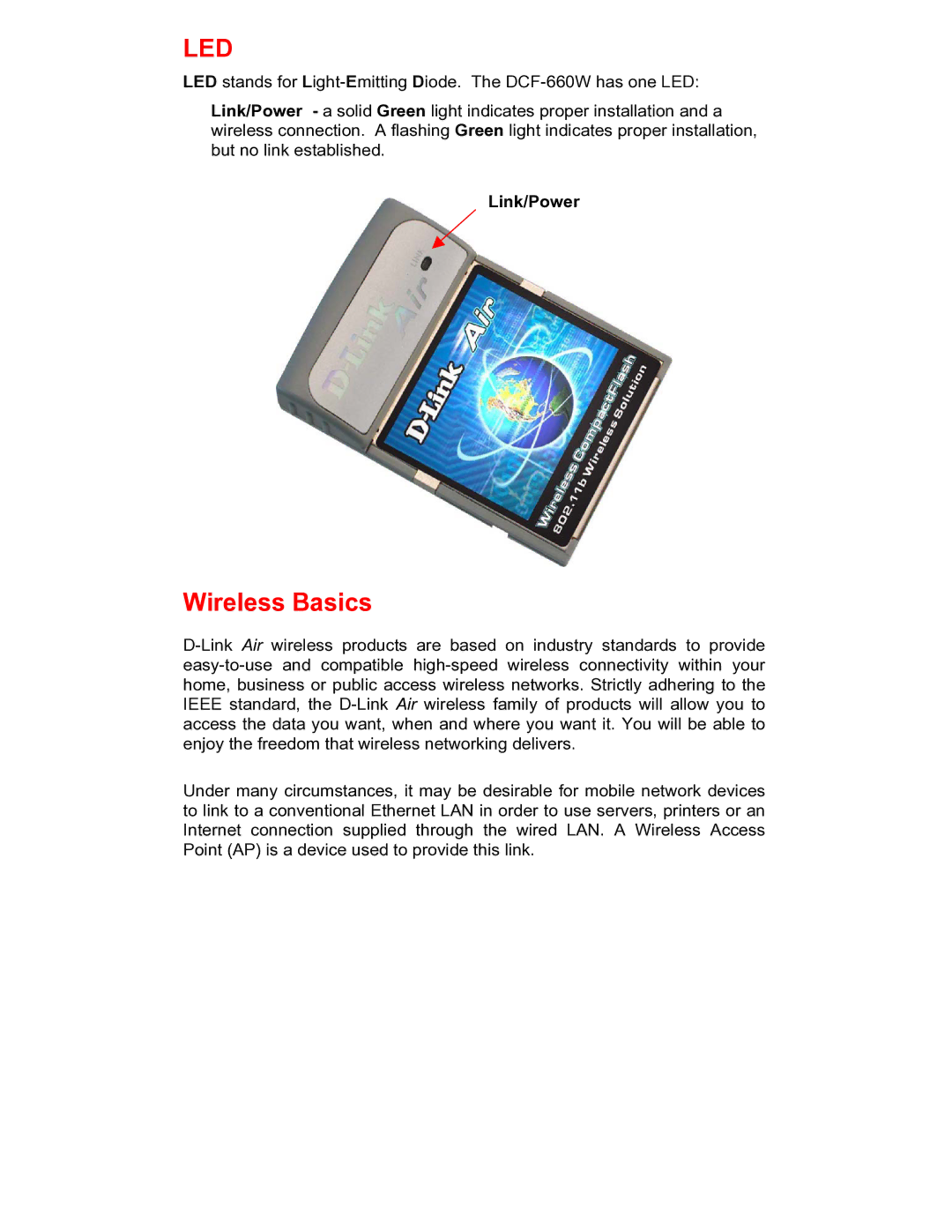 D-Link WL-211F manual Wireless Basics, Link/Power 