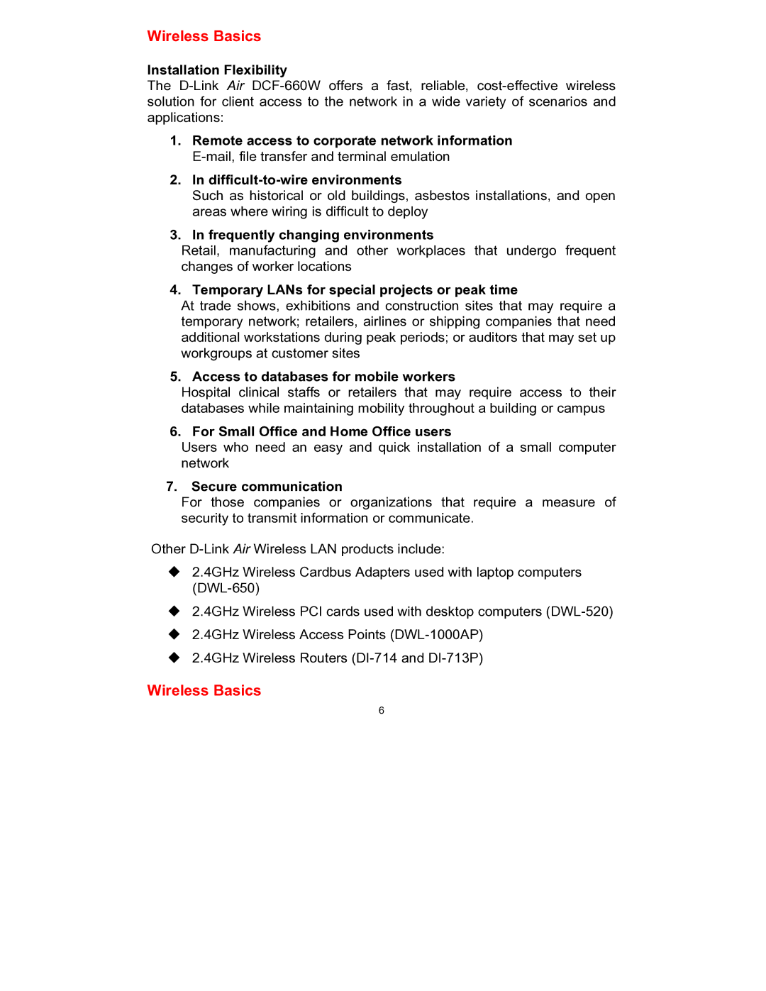 D-Link WL-211F manual Wireless Basics 