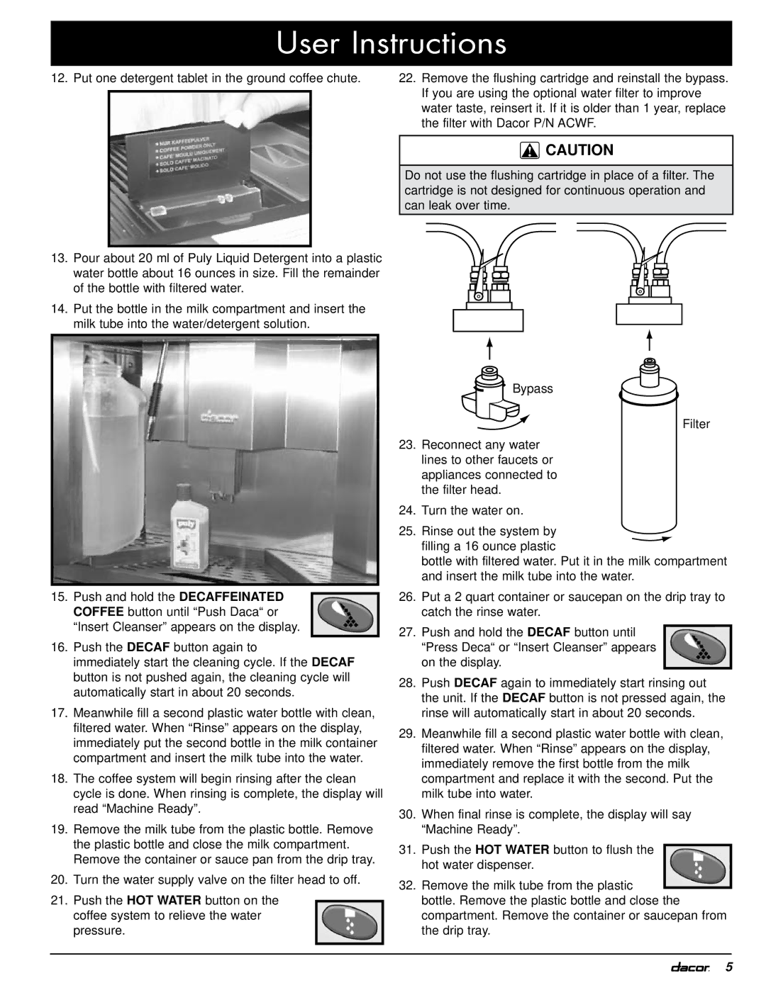 Dacor ACFS manual User Instructions 