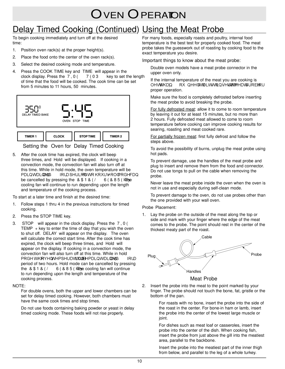 Dacor ECD, MCD, MCS Oven Operation Delay Timed Cooking, Using the Meat Probe, Important things to know about the meat probe 