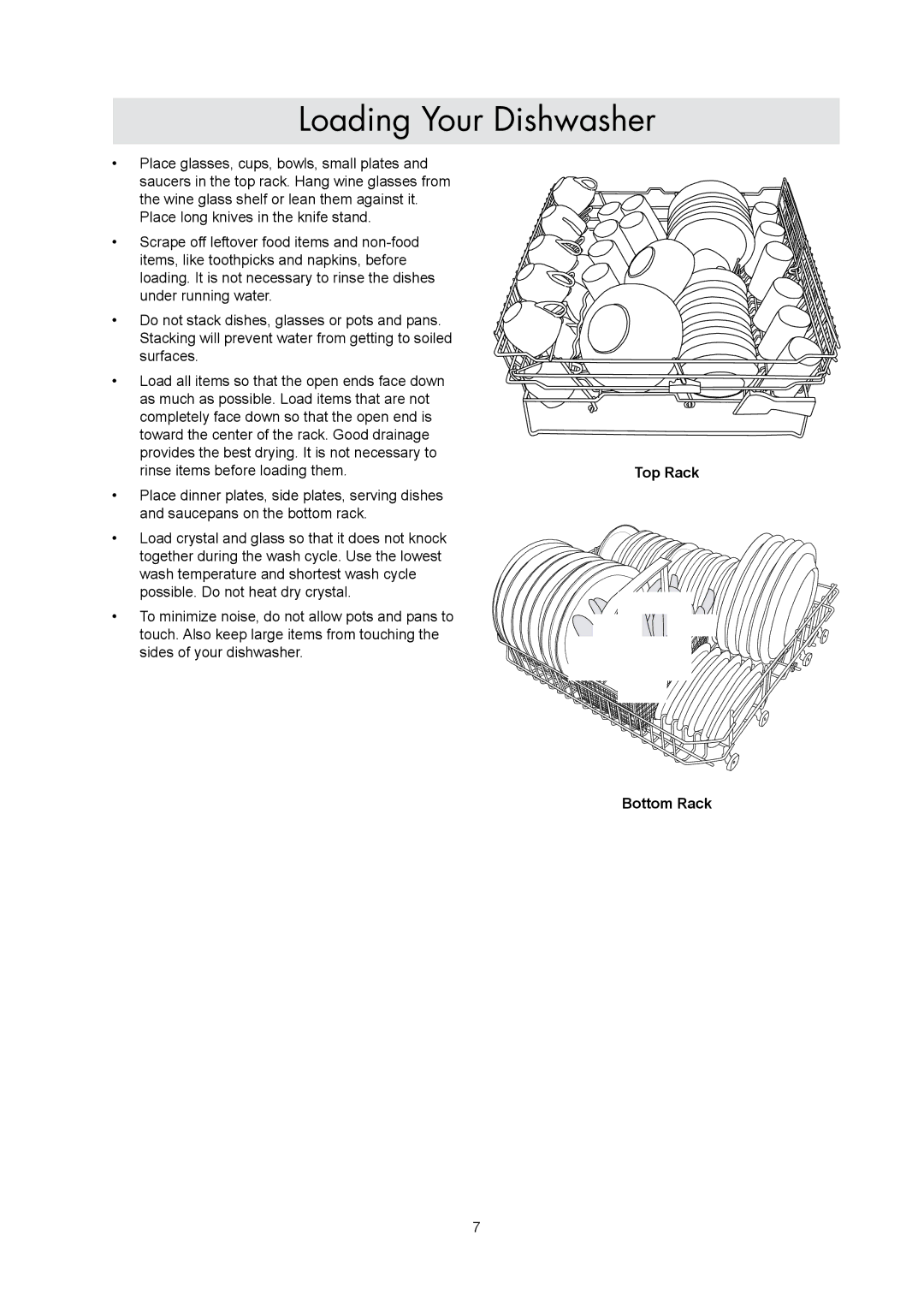 Dacor IDWH24, EDWH24S manual Bottom Rack 