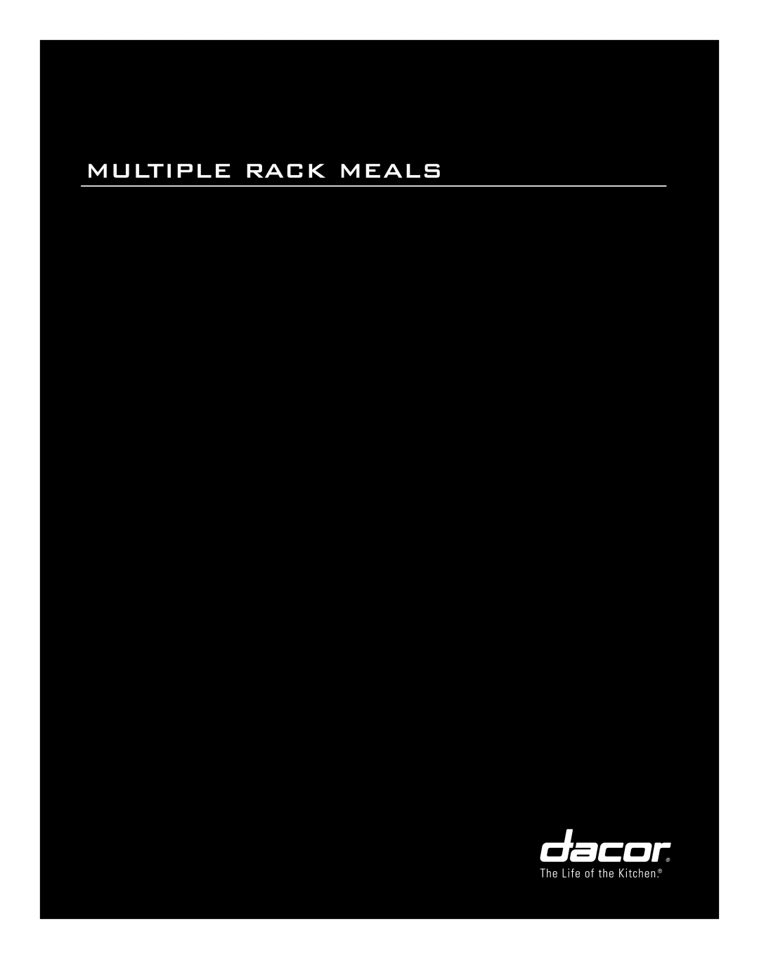 Dacor Range Cooking manual Multiple Rack Meals 