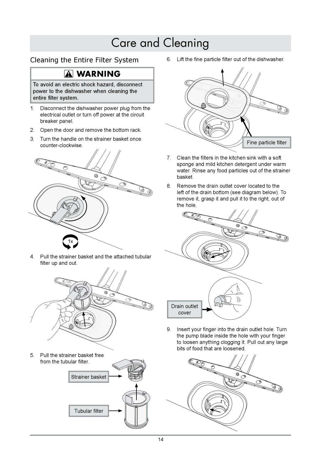 Dacor renaissance built-in dishwasher manual Cleaning the Entire Filter System 