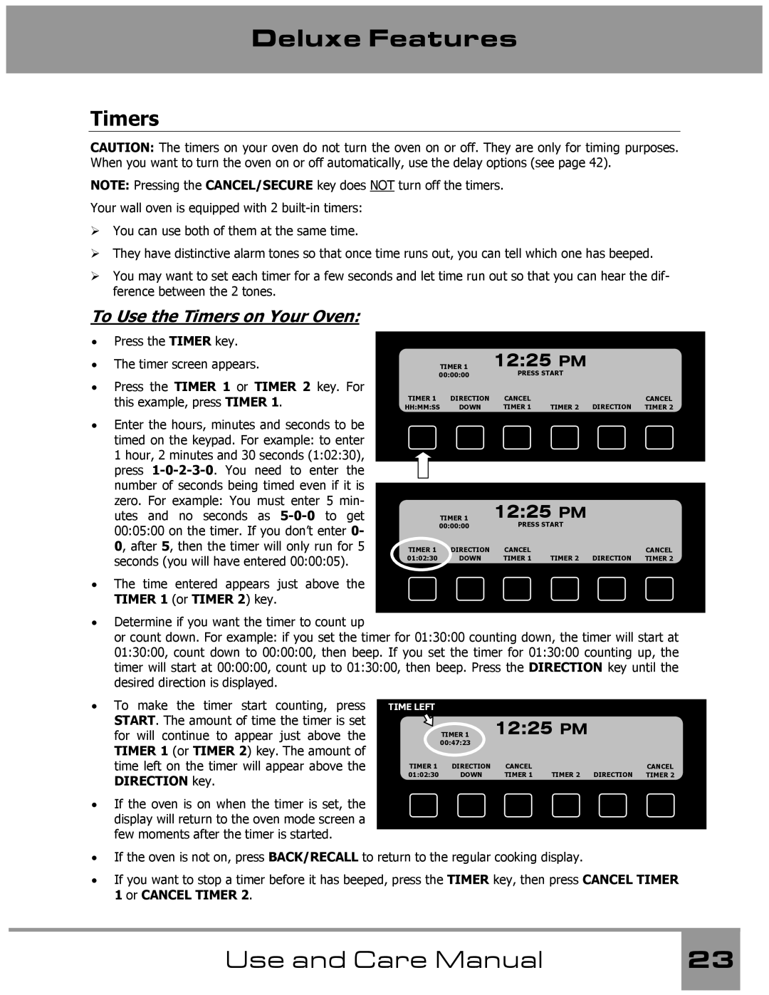 Dacor Wall Oven manual To Use the Timers on Your Oven 