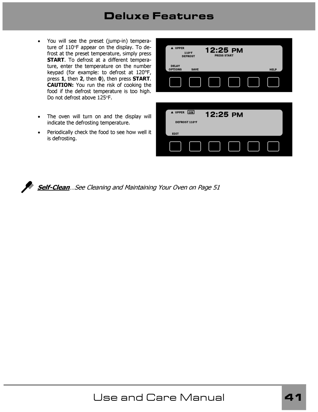 Dacor Wall Oven manual Self-Clean…See Cleaning and Maintaining Your Oven on 