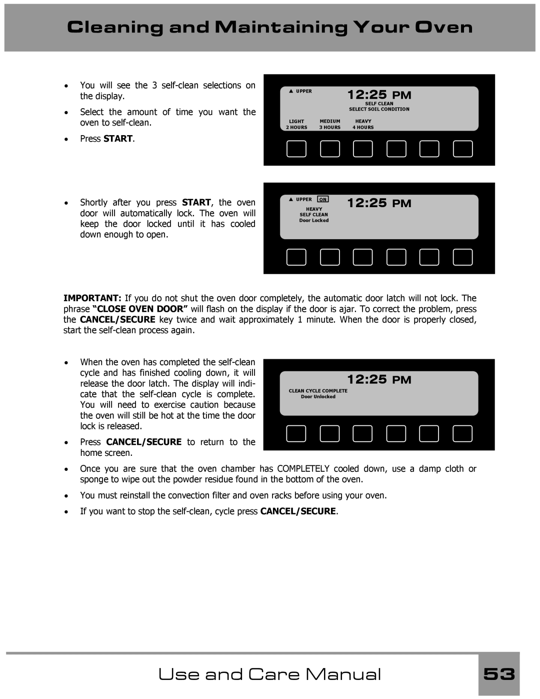 Dacor Wall Oven manual Self Clean 