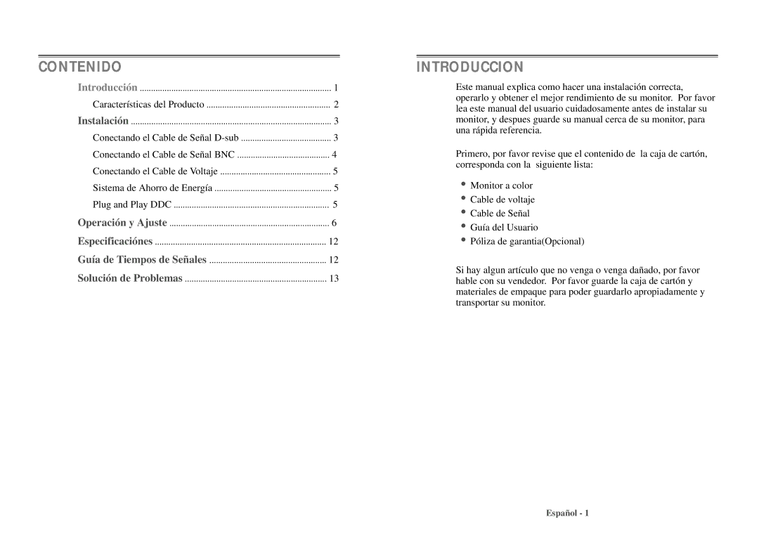 Daewoo 103FH manual Contenido 