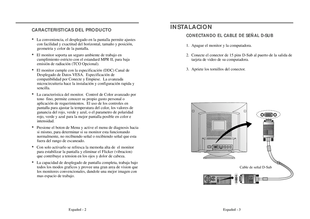 Daewoo 103FH manual Instalacion 