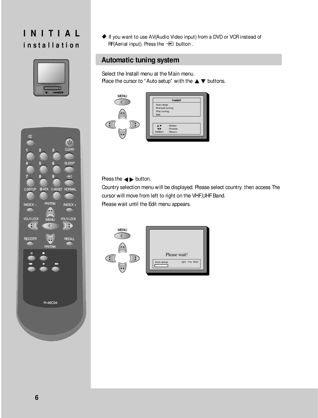 Daewoo 14H1N, 20H1N 14H1T, 20H1T 14H2N, 20H2N 14H2T, 20H2T instruction manual Automatic tuning system, Press the CB button 