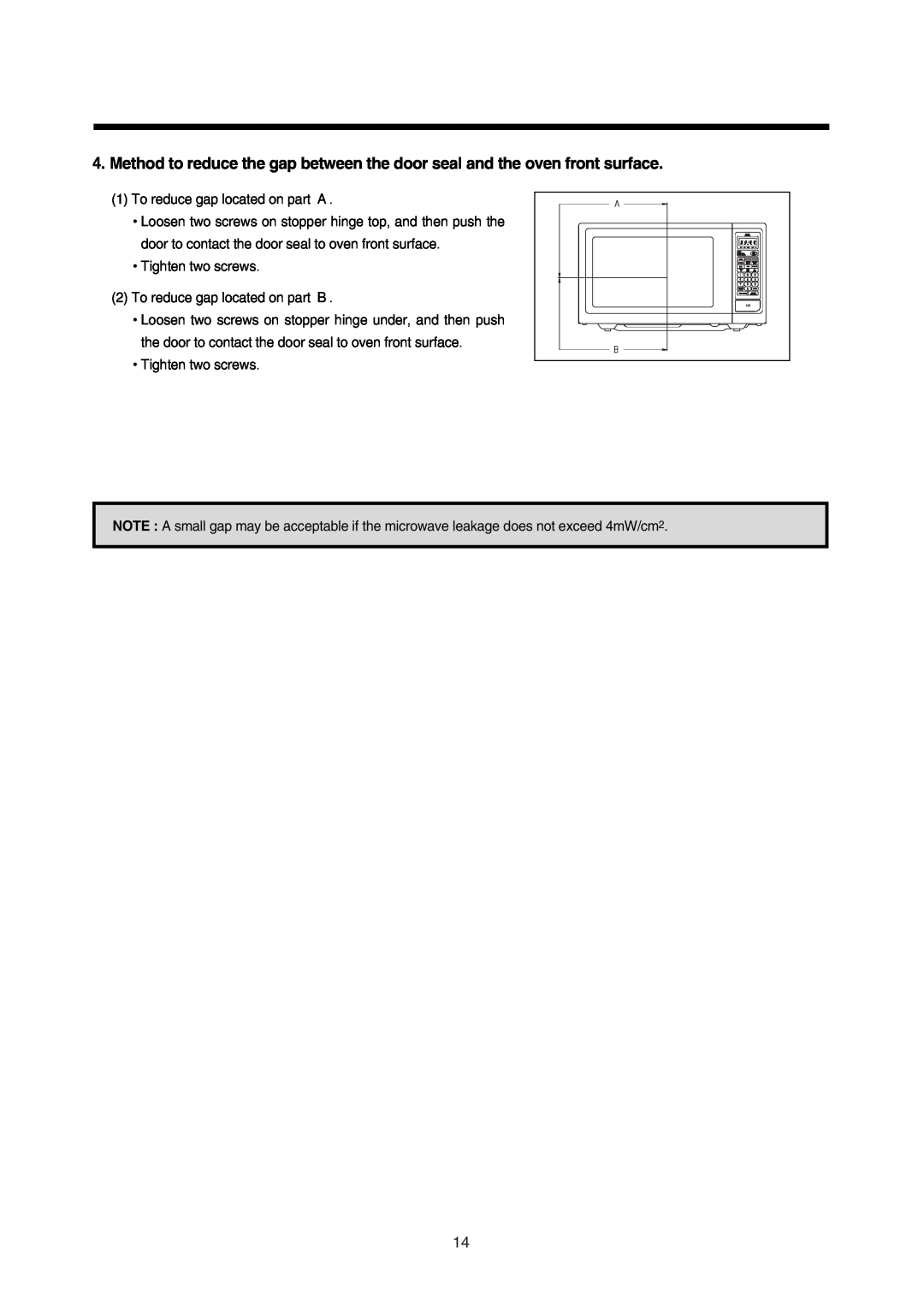 Daewoo 181GOA0A manual To reduce gap located on part A 