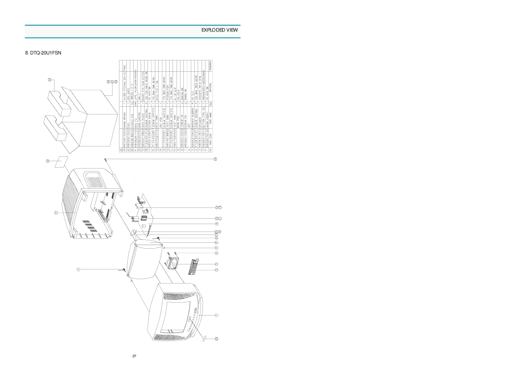 Daewoo 20V1FSPN DTQ-14V5FSPN, 20V4FSN DTQ-14V3FSN, 20V1FSN DTQ-14V5FSN, 20U1FSN DTQ-14V1FSPN, 20V4FCN DTQ-14V1FSN DTQ-20U1FSN 