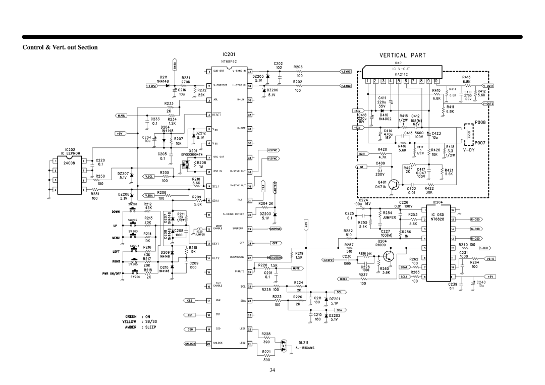 Daewoo 531X service manual Control & Vert. out Section 