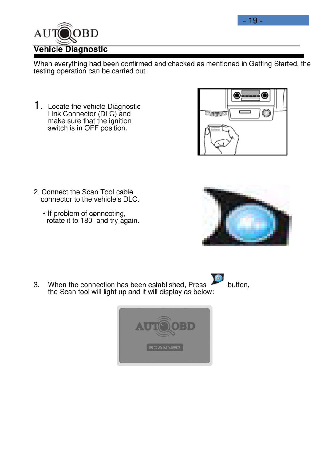 Daewoo AD100 user manual Vehicle Diagnostic 