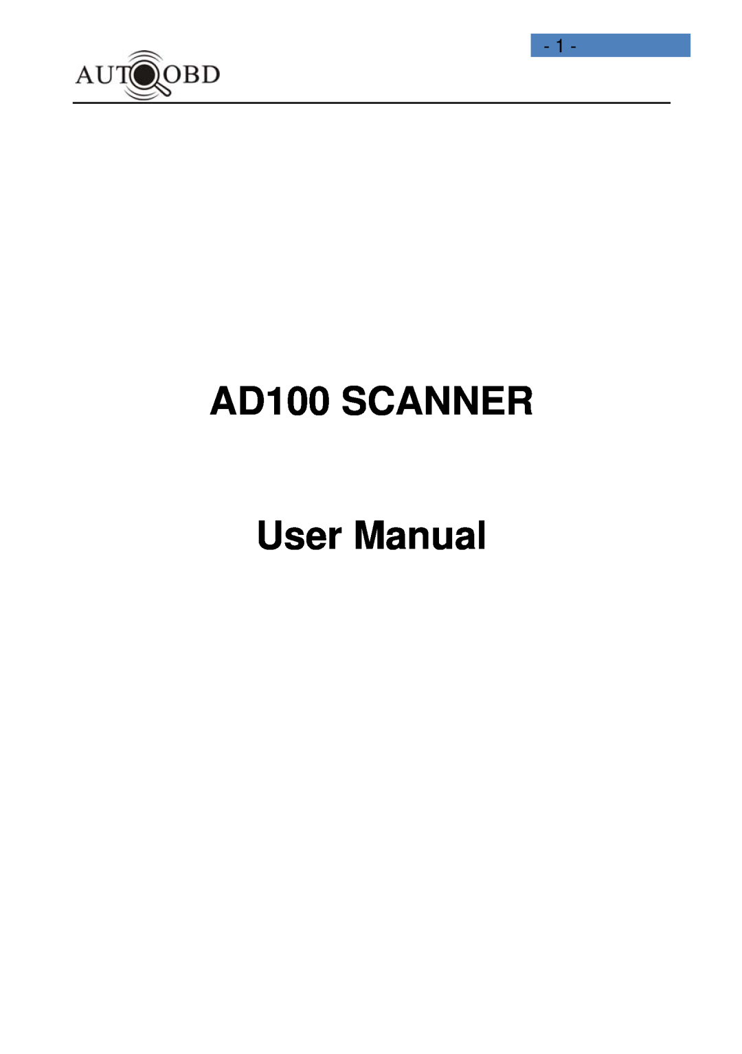 Daewoo user manual AD100 SCANNER User Manual 