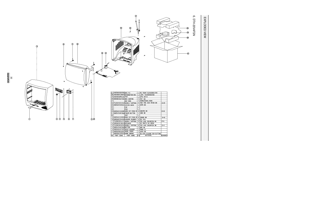 Daewoo DTH-14/20V4FSN, Color Television, DTH-14/20V1FSN, DTH-14/20V3FSN manual DTH-20V4FSN 