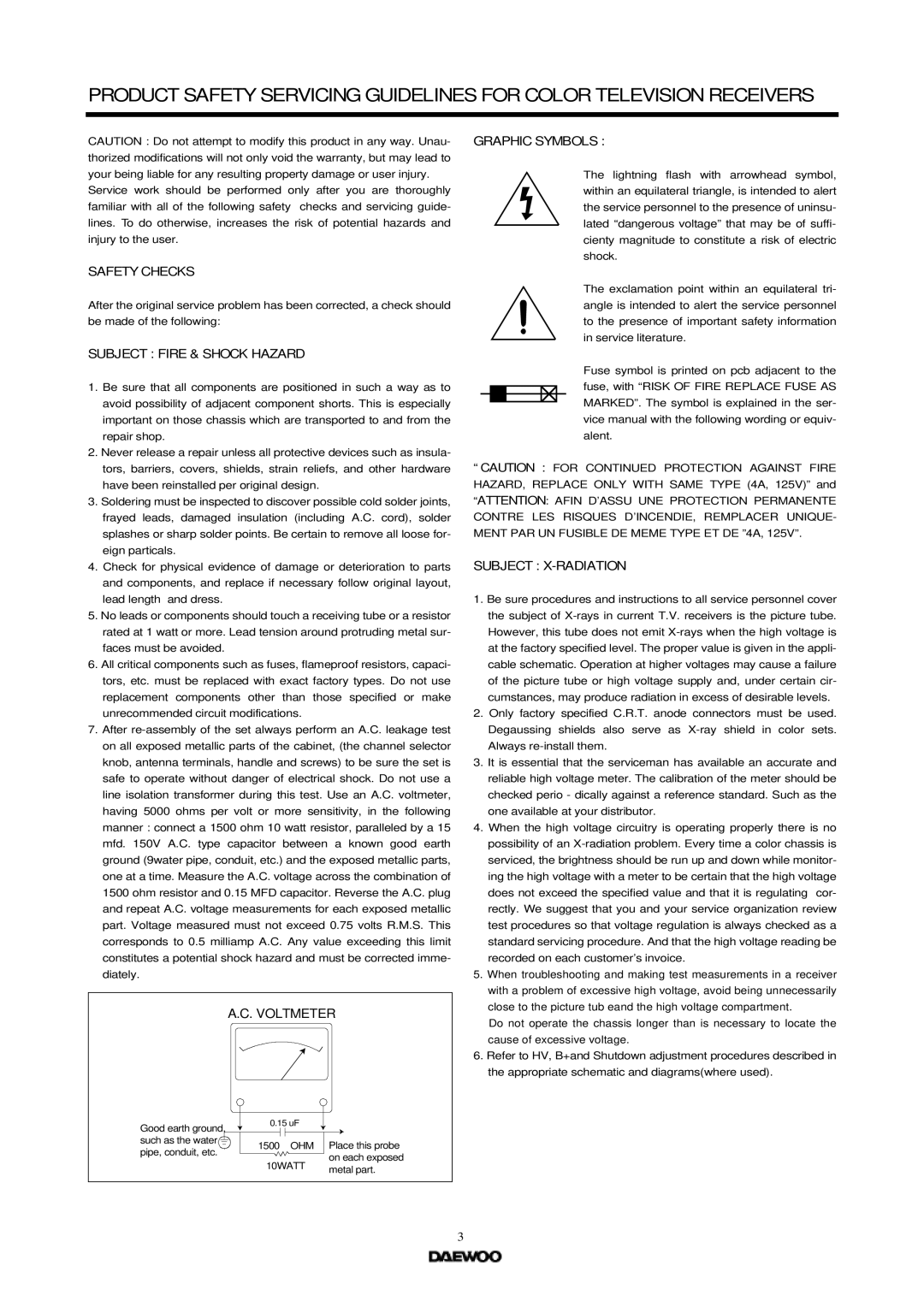 Daewoo CP005P-010G1 specifications Safety Checks 