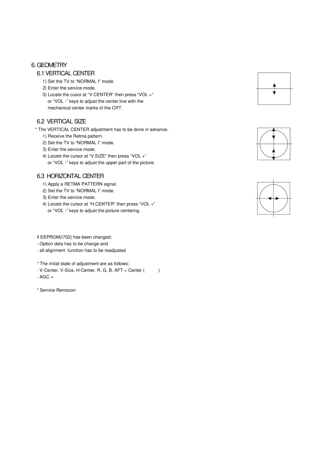 Daewoo CP005P-010G1 specifications Geometry Vertical Center 