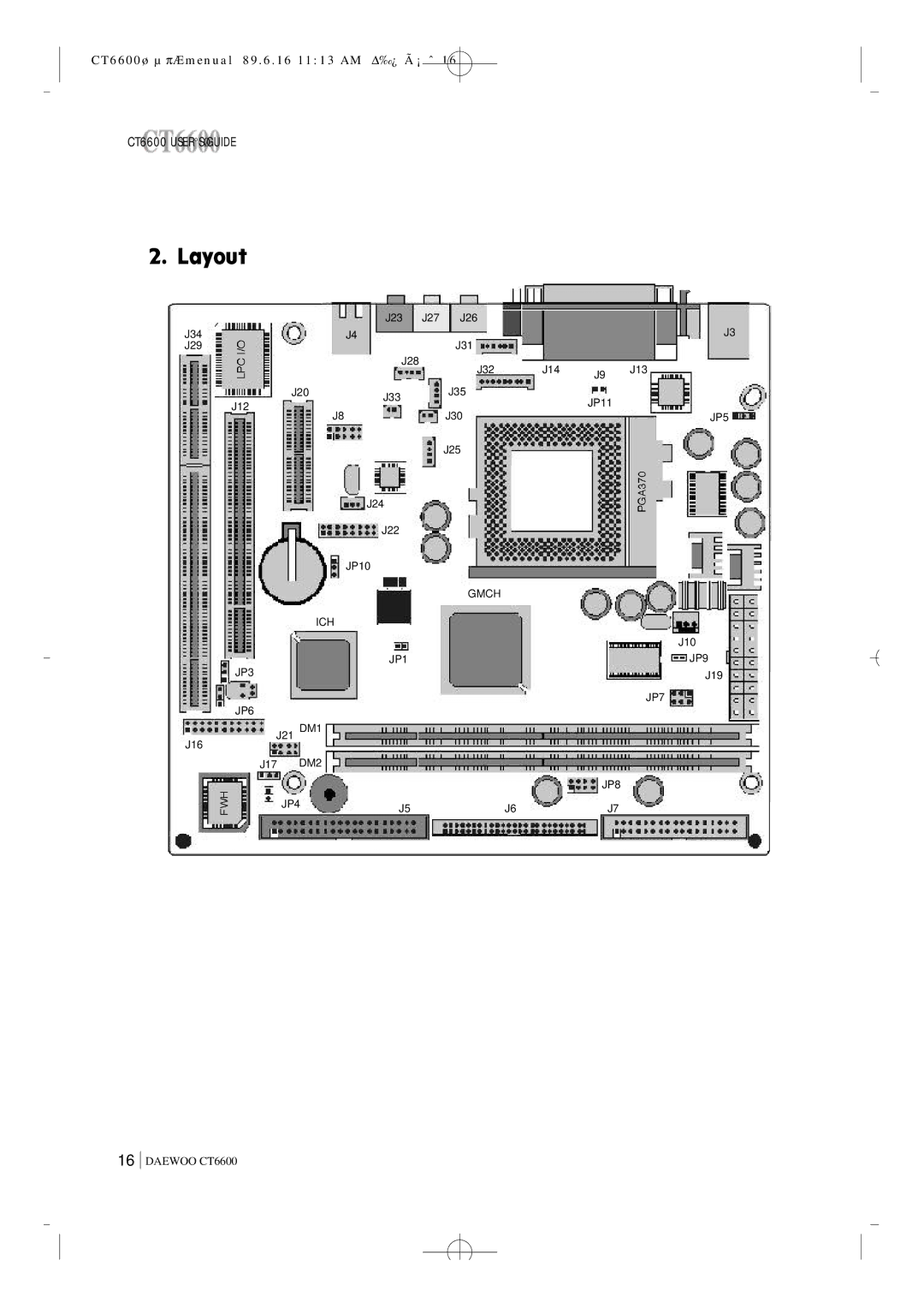 Daewoo manual CT6600øµπÆmenual 89.6.16 1113 AM Δ‰¿Ã¡ˆ16 