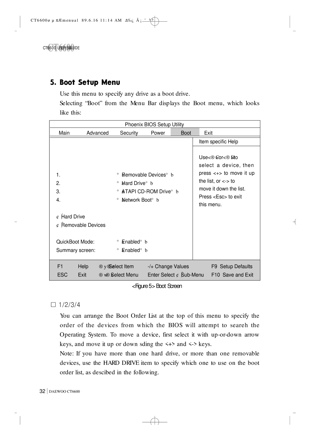 Daewoo CT6600 manual ¡ 1/2/3/4 