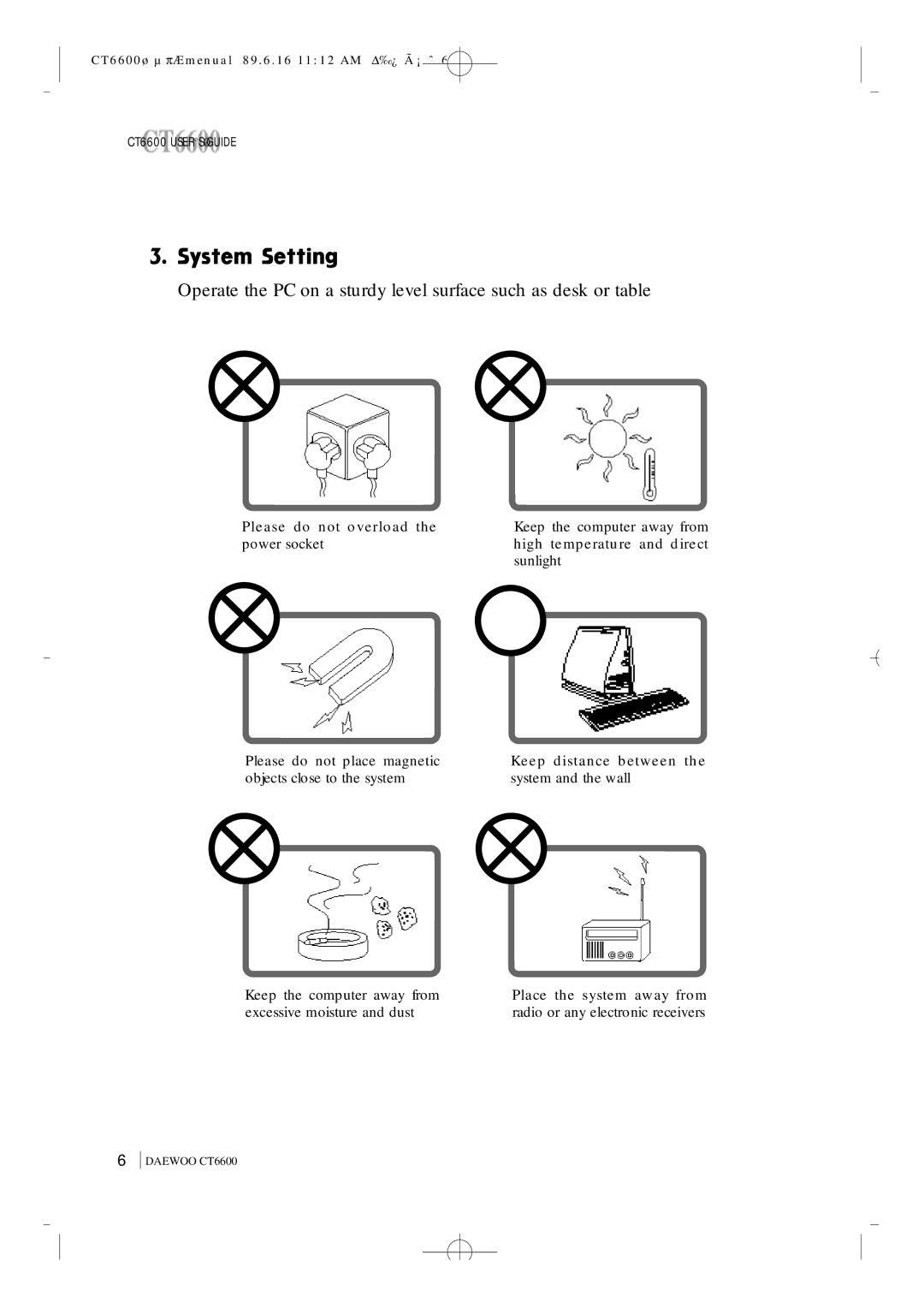 Daewoo manual CT6600øµπÆmenual 89.6.16 1112 AM Δ‰¿Ã¡ˆ6 