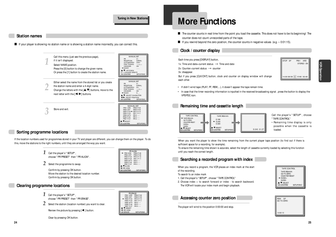 Daewoo DCR-9120 owner manual More Functions 