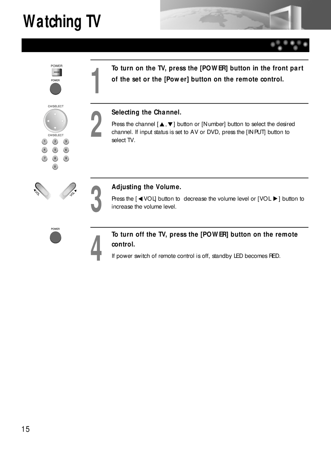 Daewoo DDQ-20L6SC owner manual Watching TV 