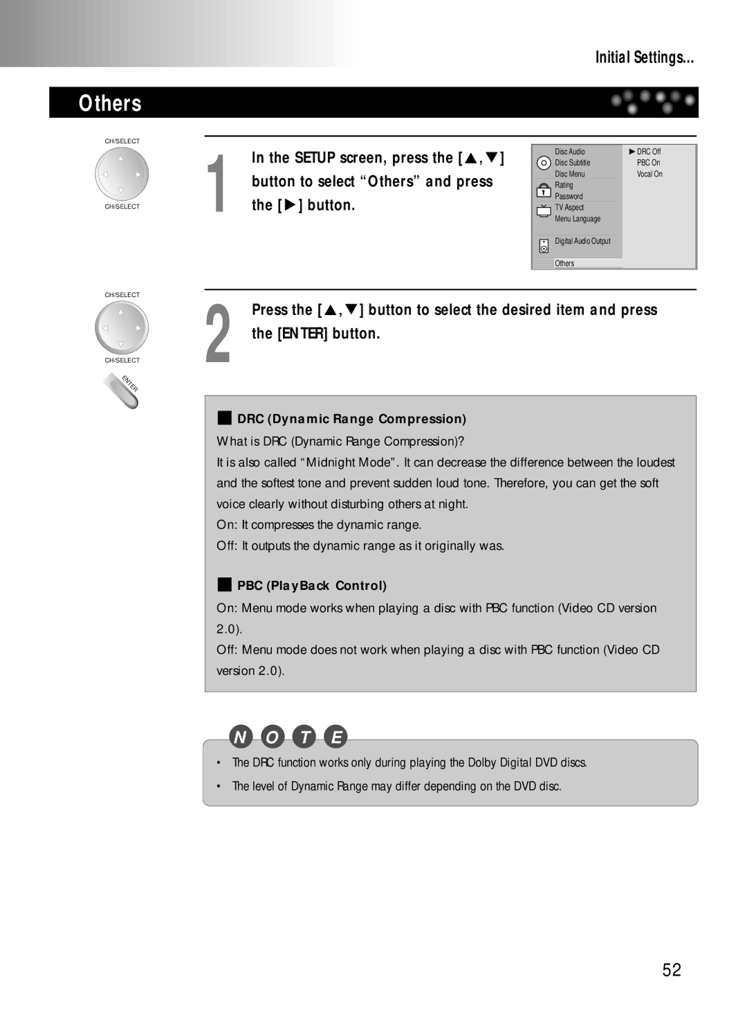 Daewoo DDQ-20L6SC owner manual Button to select Others and press the button 