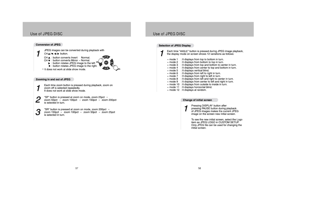 Daewoo DDQ-9H1SC owner manual Use of Jpeg Disc 