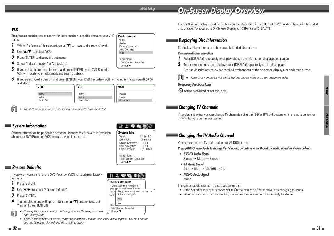 Daewoo DF-8100P, DF-4100P, DF-4150P, DF-8150P user manual On-Screen Displayi l Overviewverview 