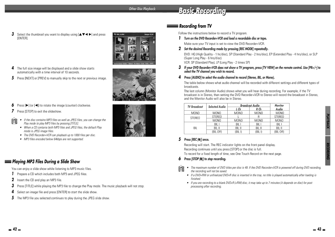 Daewoo DF-8150P, DF-4100P Basicic Recordingi, Follow the instructions below to record a TV program, Recording from TV 