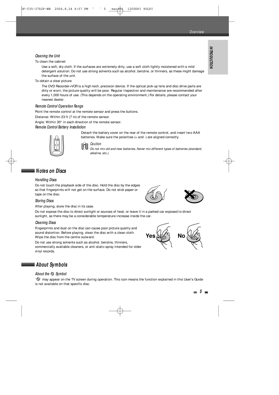 Daewoo DF-4500P/4700P user manual About Symbols 