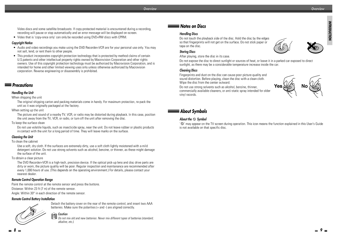 Daewoo DF-8100 user manual To keep the surface clean, After playing, store the disc in its case, Precautions, About Symbols 