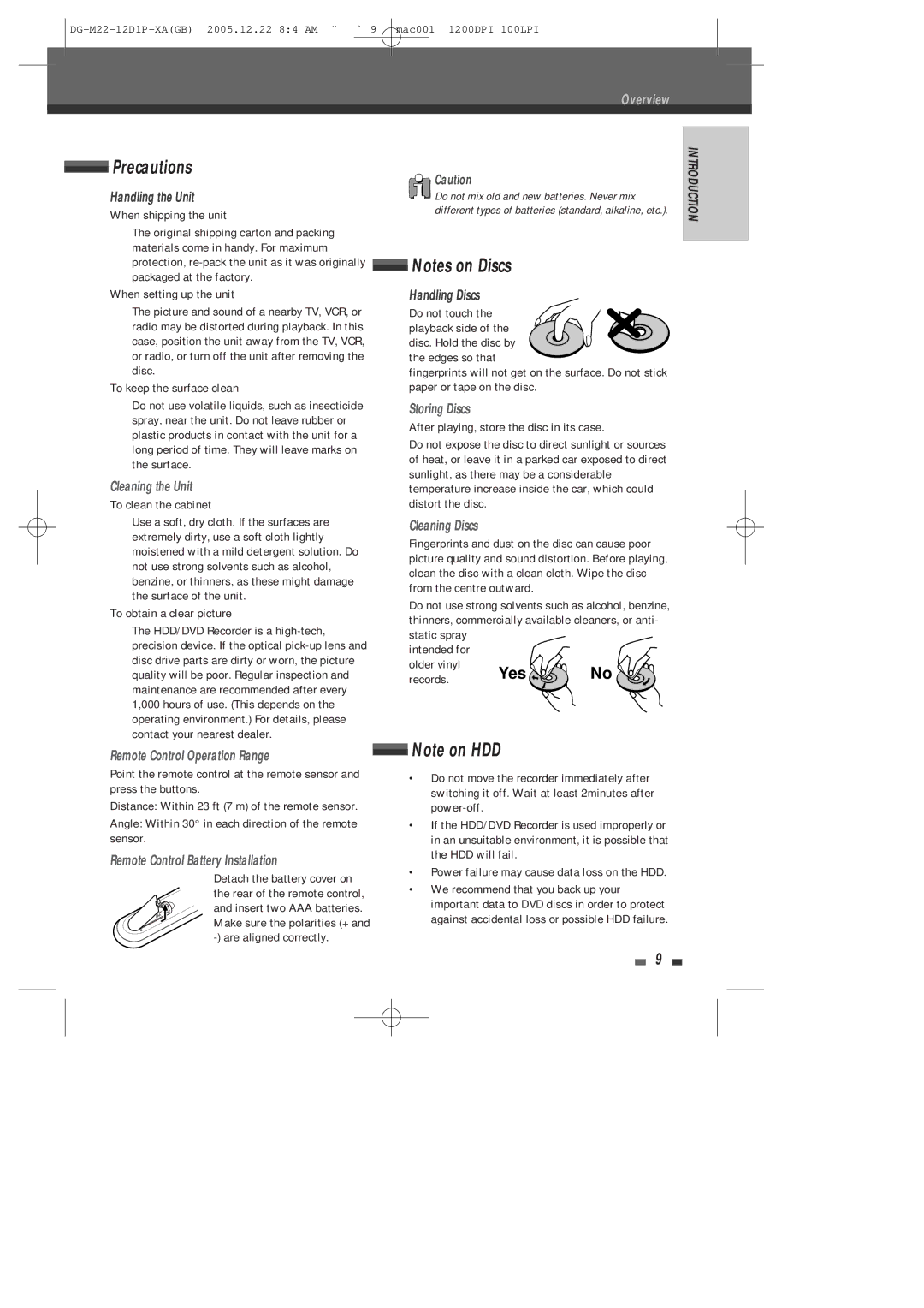 Daewoo DHR-8100P user manual Precautions 