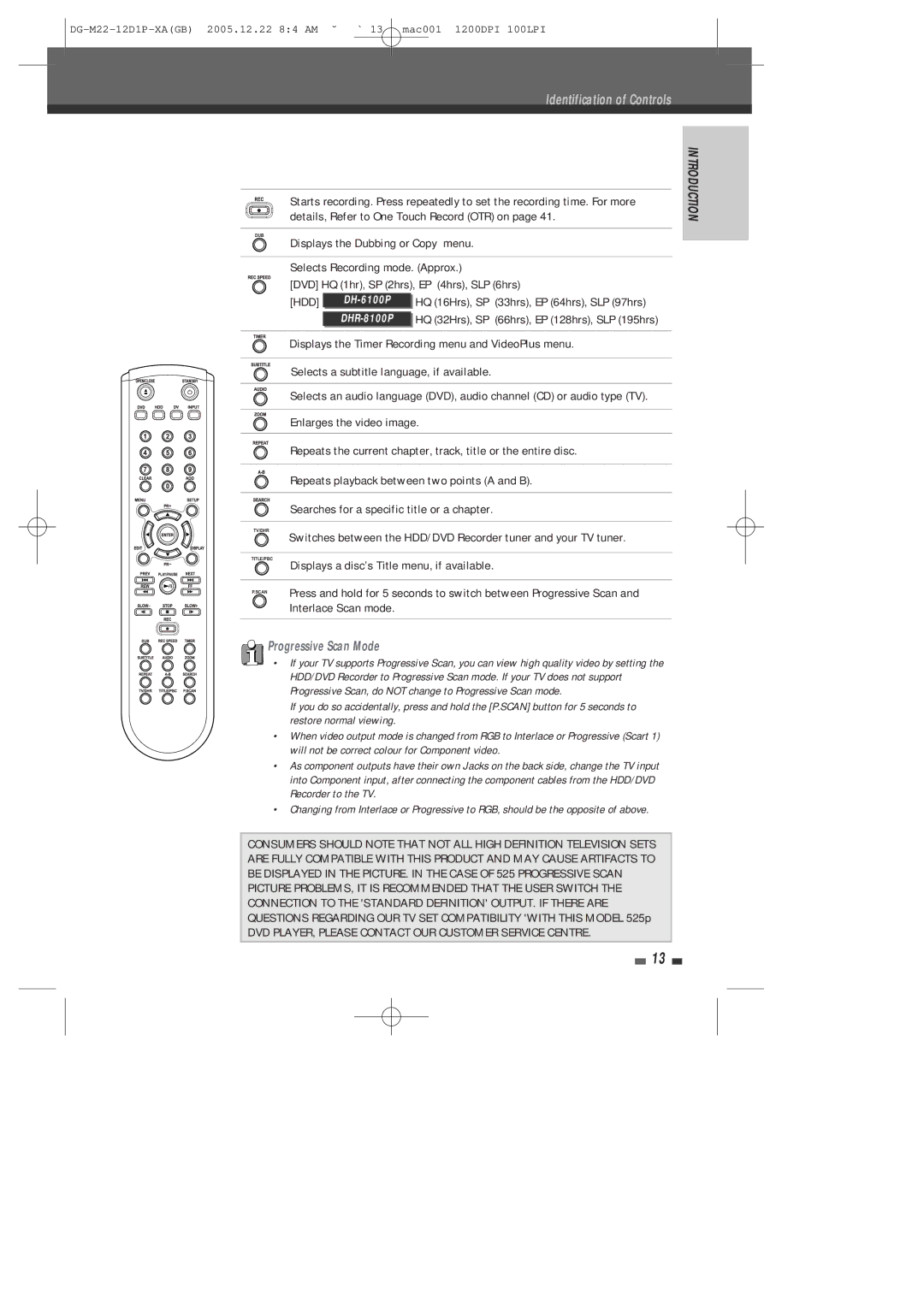 Daewoo DHR-8100P user manual Displays a disc’s Title menu, if available, Interlace Scan mode 