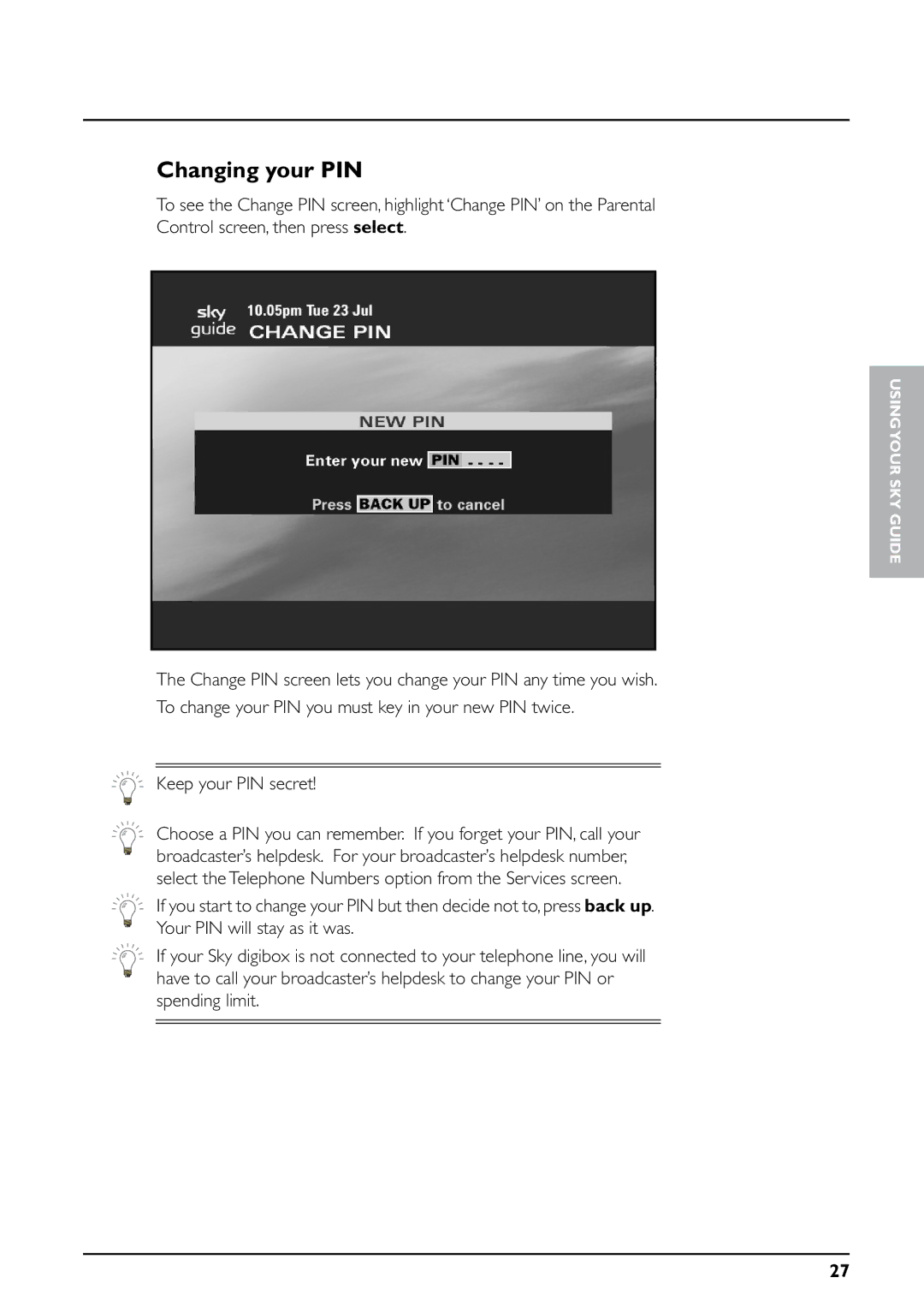 Daewoo digibox manual Changing your PIN 