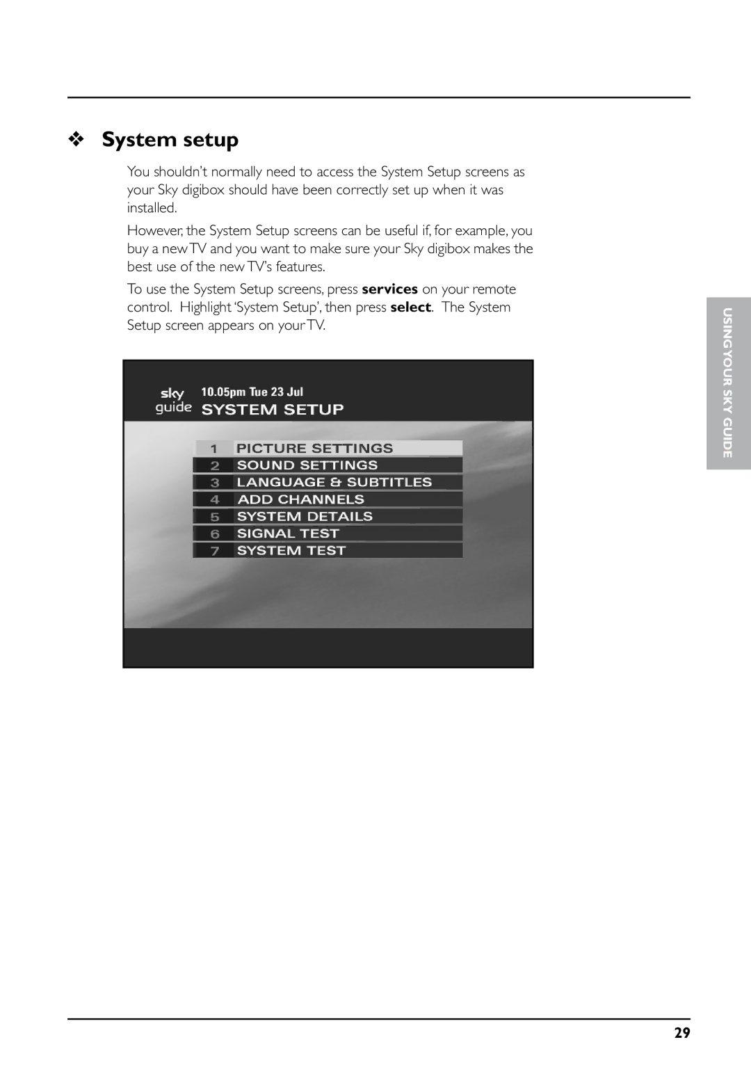 Daewoo digibox manual System setup 