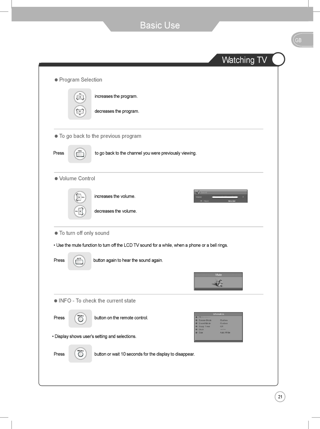 Daewoo DLP-2622, DLP-3022 user manual Watching TV 