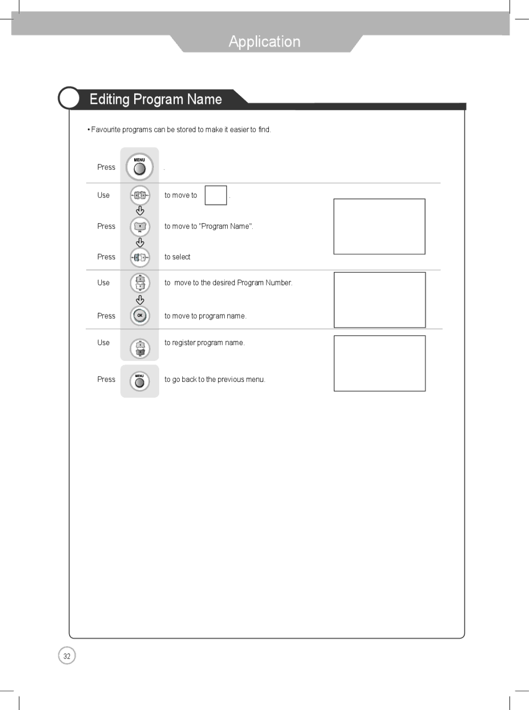 Daewoo DLP-3022, DLP-2622 user manual Editing Program Name 