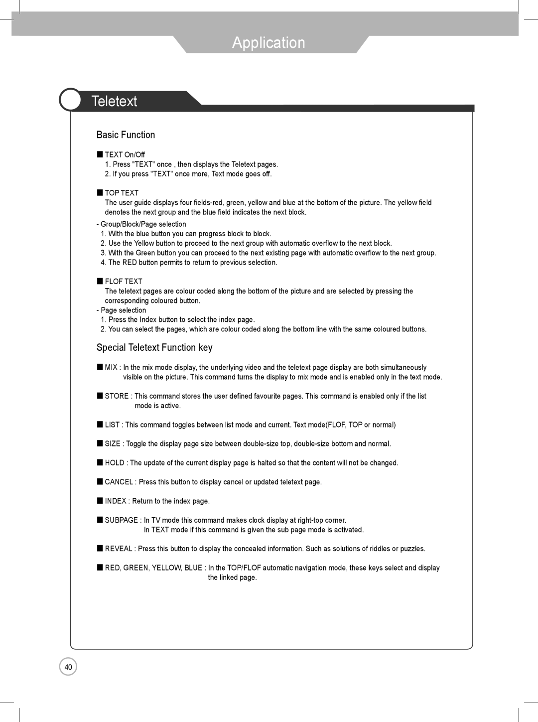 Daewoo DLP-3022, DLP-2622 user manual Teletext, Basic Function 