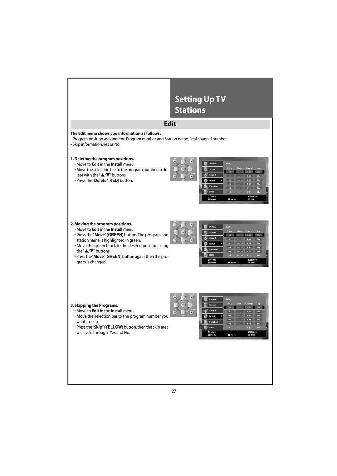 Daewoo DLT-20J1T, DLT-22W4T, DLT-20J9T, DLT-20J3T, DLT-19W4T instruction manual Edit 