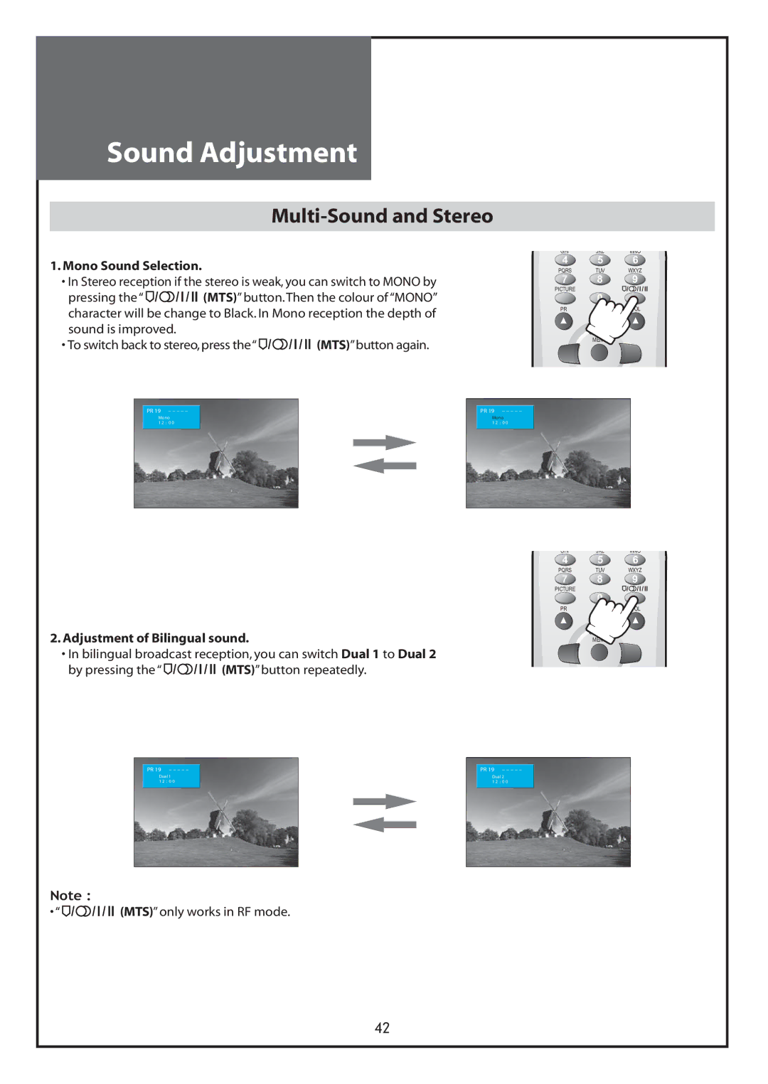 Daewoo DLT-26C2, DLT-26C3, DLT-32C1, DLT-32C2, DLT-32C3, DLT-37C3 instruction manual Multi-Sound and Stereo 