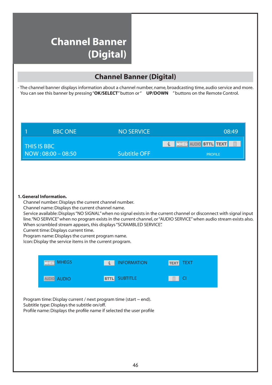 Daewoo DLT-26C2, DLT-26C3, DLT-32C1, DLT-32C2, DLT-32C3, DLT-37C3 instruction manual Channel Banner Digital 