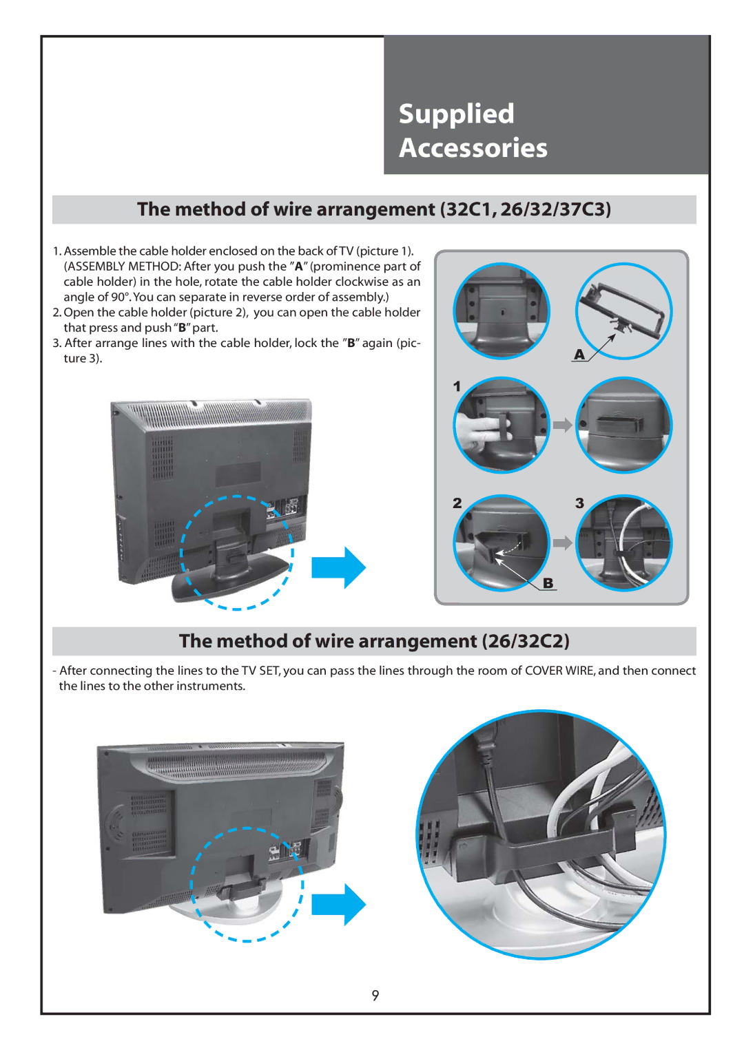 Daewoo DLT-26C2, DLT-26C3, DLT-32C1, DLT-32C2, DLT-32C3, DLT-37C3 Method of wire arrangement 32C1, 26/32/37C3 