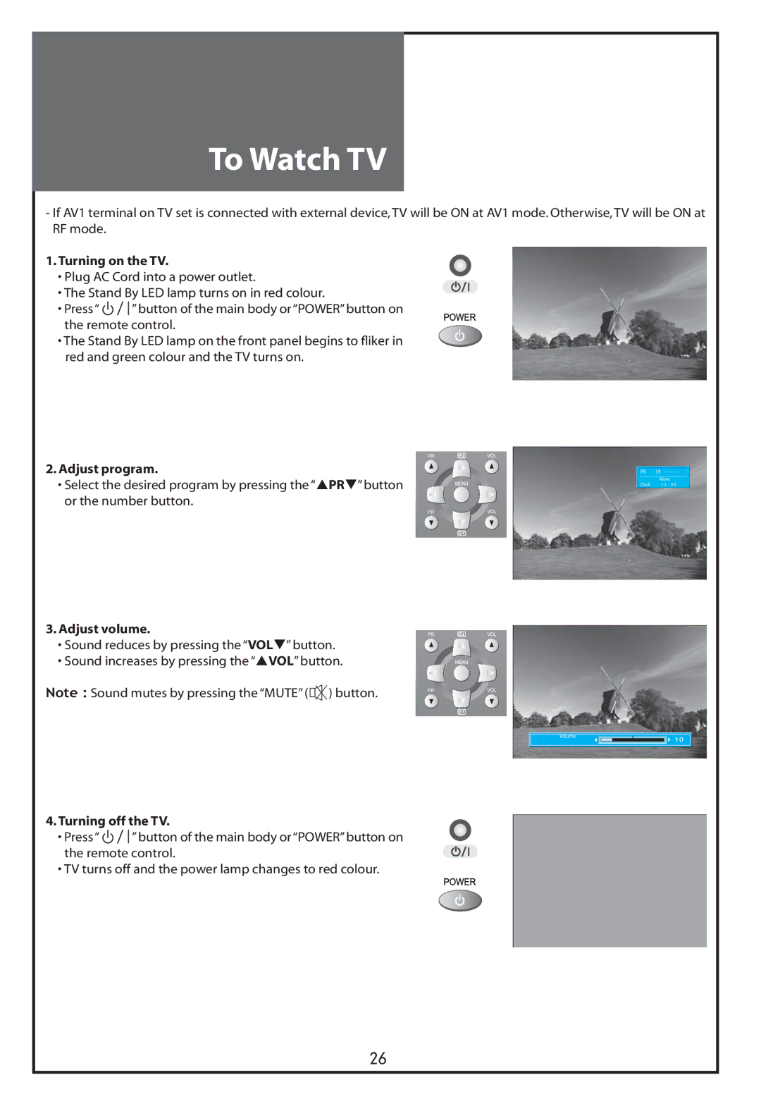 Daewoo DLT-32C7, DLT-37C7, DLT-32C5, DLT-32C6 instruction manual Mono 