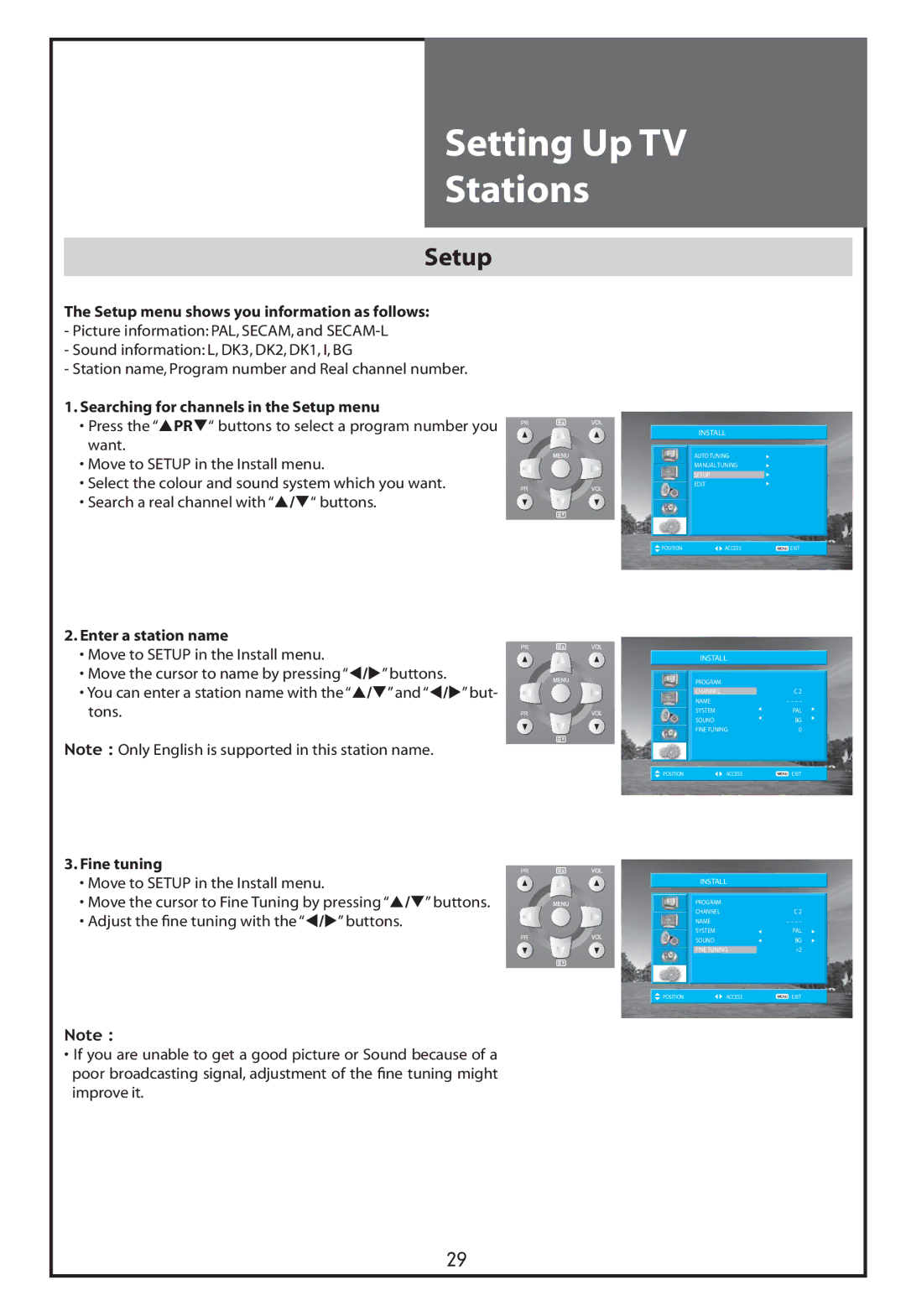 Daewoo DLT-32C5, DLT-37C7, DLT-32C7, DLT-32C6 instruction manual Setup 